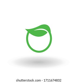 Eco icon green leaf vector illustration isolated.
