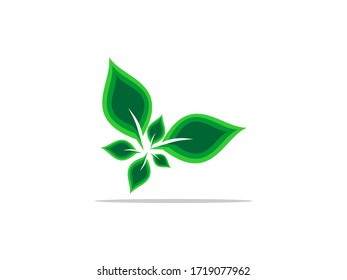 Icono ecológico Ilustración vectorial de hoja verde aislada.