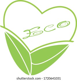 Eco Symbol grüne Blatt, Vektorgrafik einzeln.