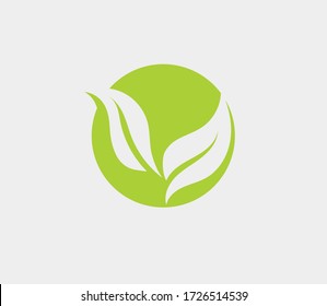 Eco icon green leaf vector illustration