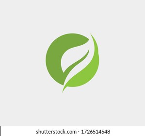 Eco icon green leaf vector illustration