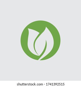 Eco icon green leaf vector illustration