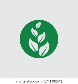 Eco icon green leaf vector illustration