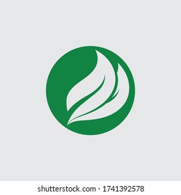 Eco icon green leaf vector illustration