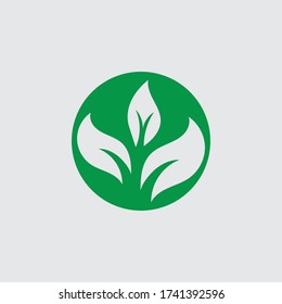 Eco icon green leaf vector illustration