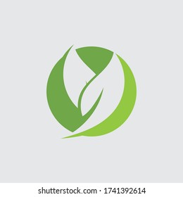 Eco icon green leaf vector illustration