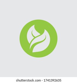 Eco icon green leaf vector illustration