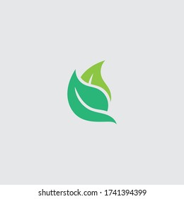 Eco icon green leaf vector illustration