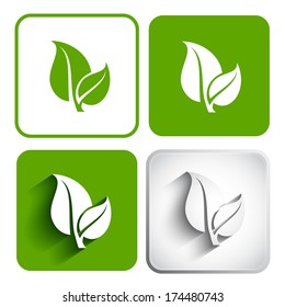 Eco icon green leaf vector illustration. Eco concept. Isolated.