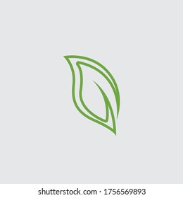 Eco icon green leaf vector illustration