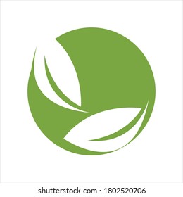 Eco icon green leaf vector illustration