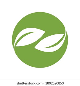 Eco icon green leaf vector illustration