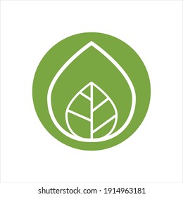 Icono ecológico ilustración vectorial de la hoja verde
