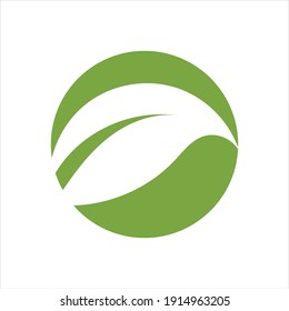 Eco icon green leaf vector illustration