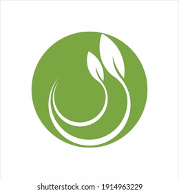 Eco icon green leaf vector illustration