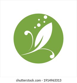 Icono ecológico ilustración vectorial de la hoja verde