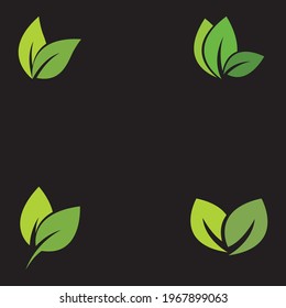 Eco icon green leaf vector illustration