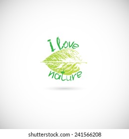 Eco icon with green leaf, vector bio sign on white background 