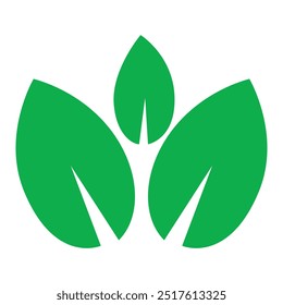Öko-Symbol grünes Blatt, Vektorgrafik einzeln auf Weiß
