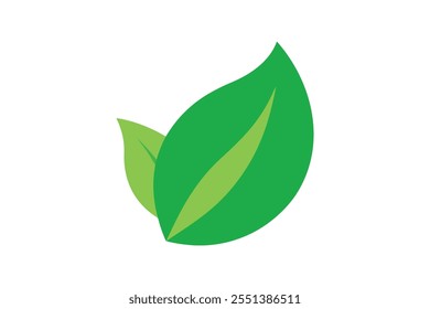 Eco icon green leaf vector art illustration.