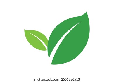 Eco icon green leaf vector art illustration.