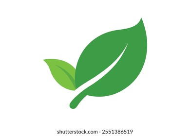 Eco icon green leaf vector art illustration.