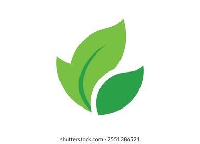 Eco icon green leaf vector art illustration.