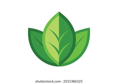 Eco icon green leaf vector art illustration.