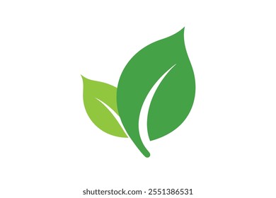 Eco icon green leaf vector art illustration.