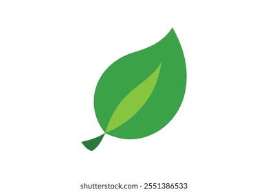 Eco icon green leaf vector art illustration.