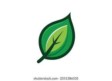 Eco icon green leaf vector art illustration.