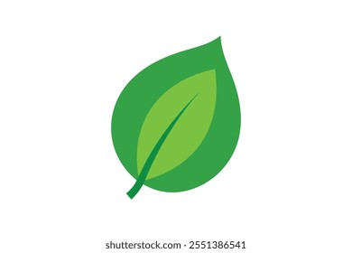 Eco icon green leaf vector art illustration.