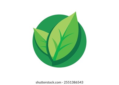 Eco icon green leaf vector art illustration.