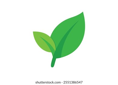 Eco icon green leaf vector art illustration.