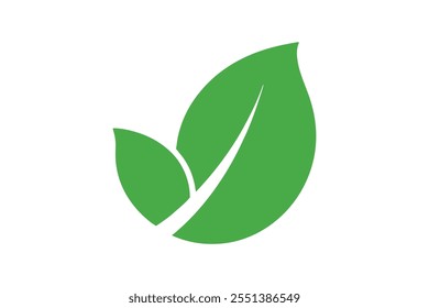 Eco icon green leaf vector art illustration.