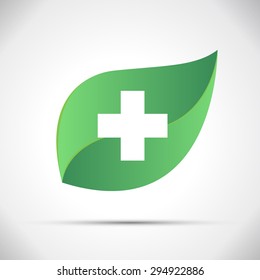 Eco Icon Green Leaf Vector Illustration