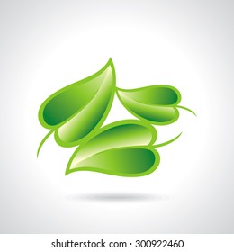 Eco icon green leaf vector illustration isolated