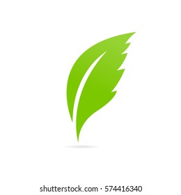 Eco icon green leaf vector illustration isolated.