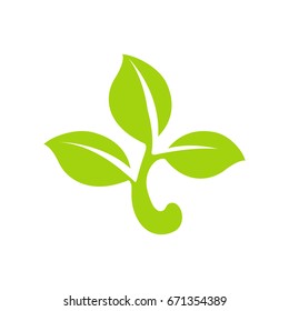Eco icon green leaf vector illustration isolated