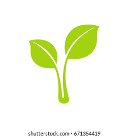 Eco icon green leaf vector illustration isolated - Shutterstock ID 671354419