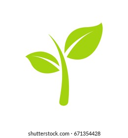 Eco icon green leaf vector illustration isolated - Shutterstock ID 671354428