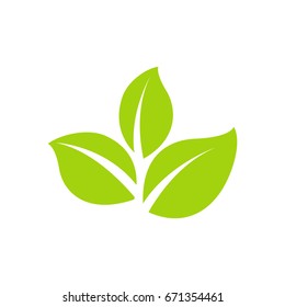 Eco icon green leaf vector illustration isolated