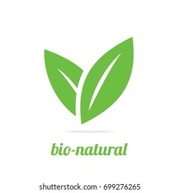 Eco icon green leaf vector illustration isolated
