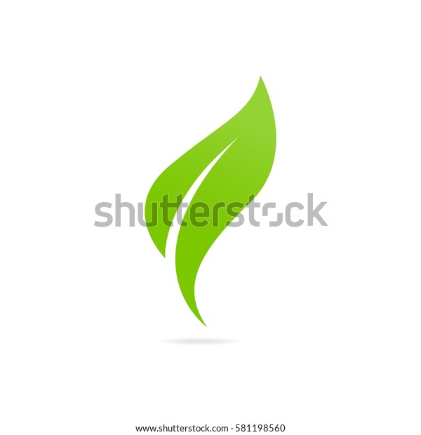 エコアイコン緑の葉のベクターイラスト のベクター画像素材 ロイヤリティフリー