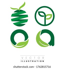Eco icon green Logo icon  vector illustration isolated. Fresh logo concept
