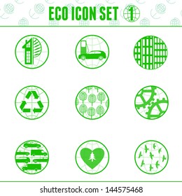 Eco icon and infographic element.
