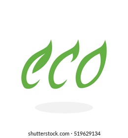 Eco icon isolated on white background. Eco vector logo. Flat design style. Modern vector pictogram for web graphics - stock vector