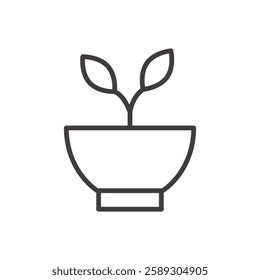 eco icon isolated stroke in black color