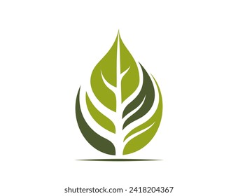 Eco icon. leaf, plant, spring and nature symbol. isolated vector image in flat design