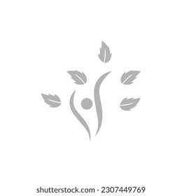 eco icon, leaves, logo, vector illustration